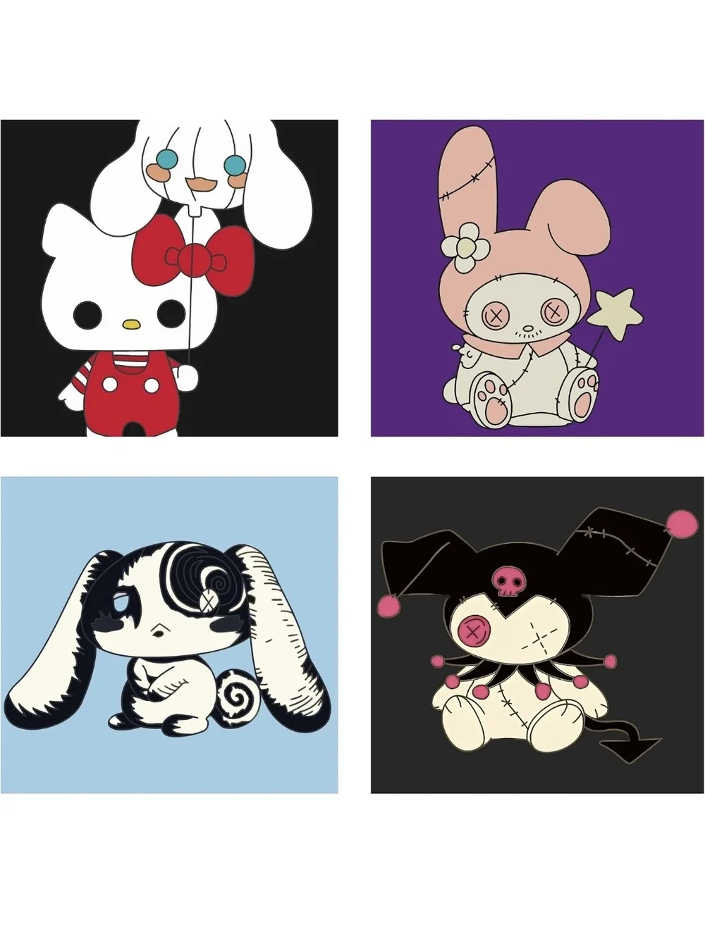 Sanrio Hello Kitty Coasters with Holder Custom Coaster Set 4